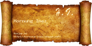Hornung Inez névjegykártya